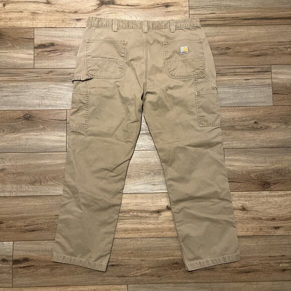 Men's Carhartt Relaxed Fit Carpenter Pants SIZE 40x30 Tan Casual Work B324-DKH - Picture 7 of 12